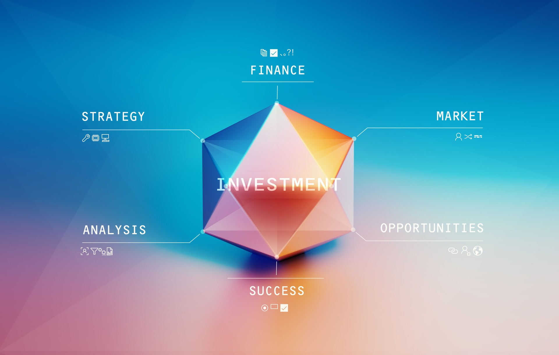 Investment Prism On Pink And Blue Background
